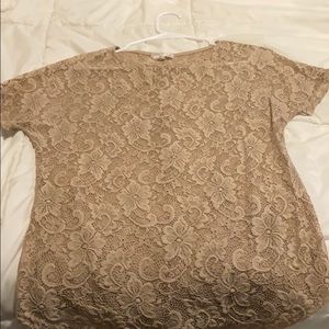 Pink floral lace top